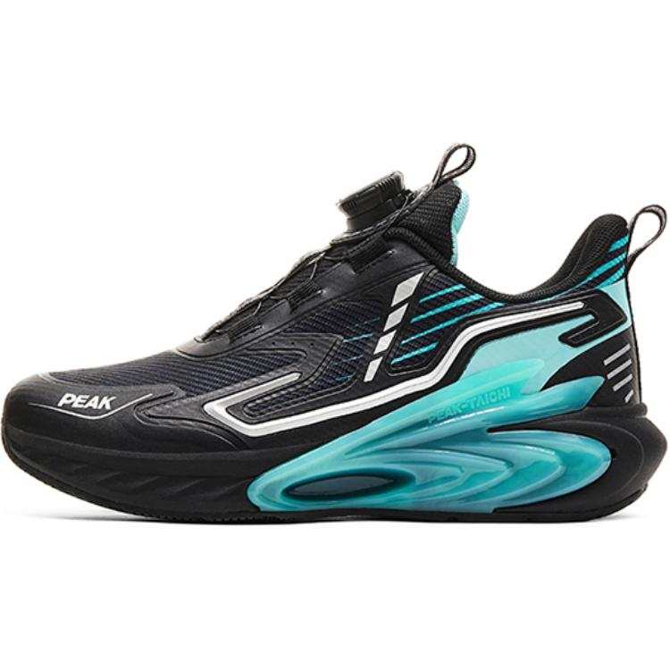 PEAK Synthetic Leather, Textile Slip Resistant Abrasion Resistant Low top Kids' Running Shoes Black Green Kids'
