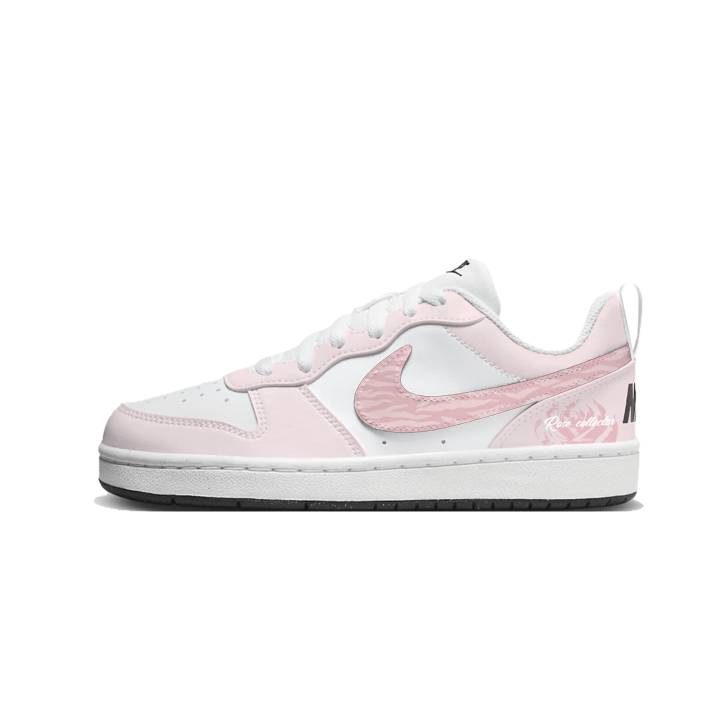 Nike Nike Court Borough Pink And White Dreams Synthetic Leather Breathable Low top Kids' Skateboarding Shoes White Unisex