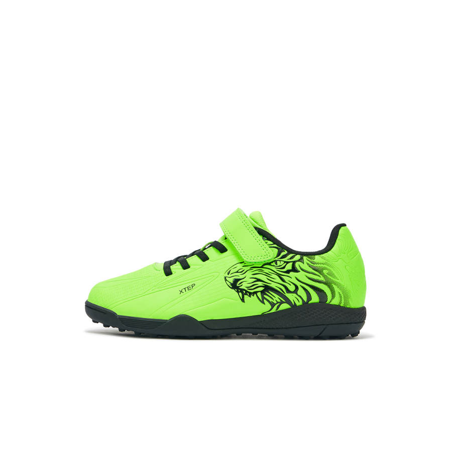 XTEP Slip Resistant Low top Kids' Soccer Shoes Green Black Kids'