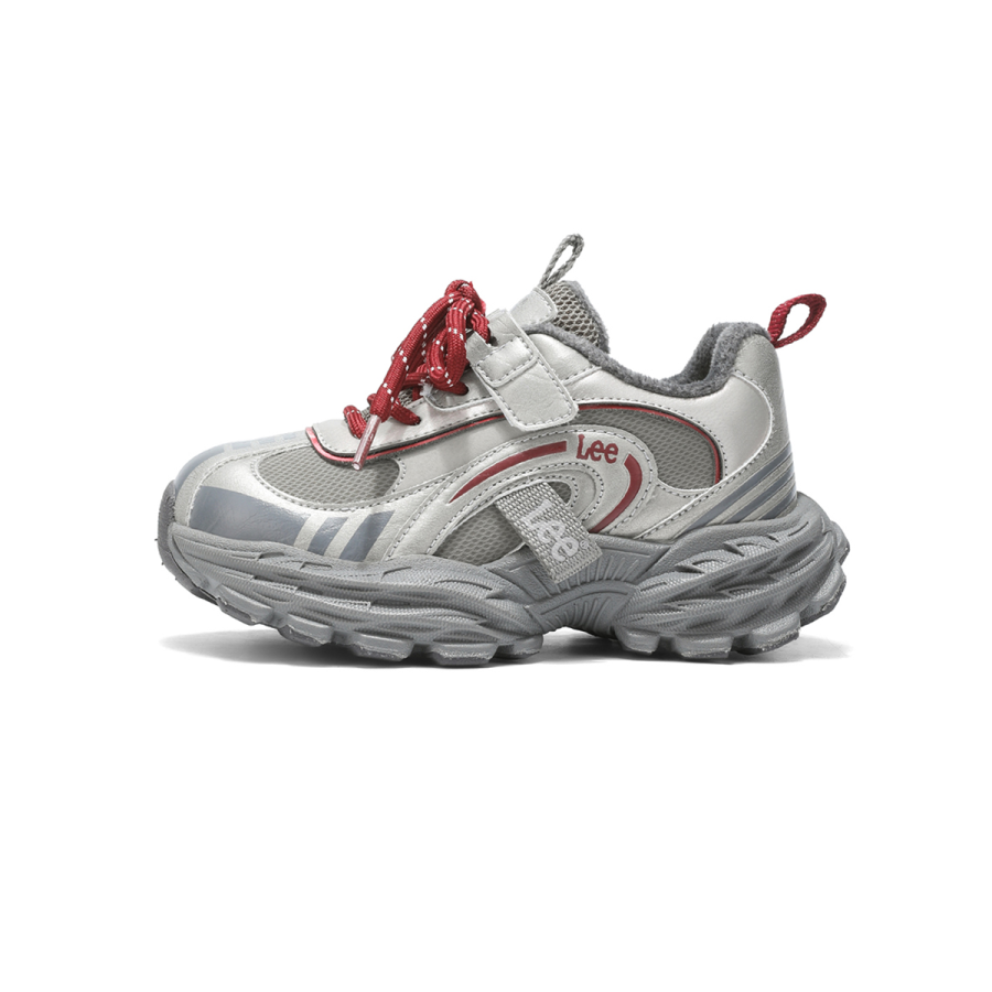 LEE KIDS Fleece Lined Lining Comfortable Cushioning Lightweight Fashion Street Low top Athletic Shoes Gray Kids'