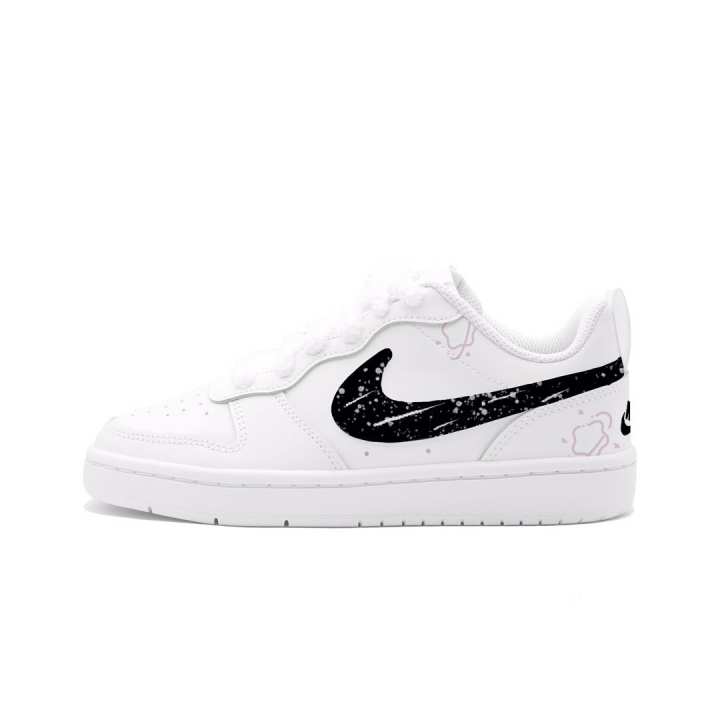 Nike Nike Court Borough Starmoth Graffiti Leather Slip Resistant Cushioning Abrasion Resistant