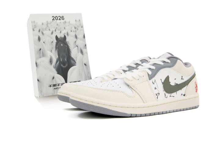 Jordan Jordan Air Jordan 1 Plain Letter With Horse Tracks Leather Slip Resistant Abrasion Resistant Cushioning Low top