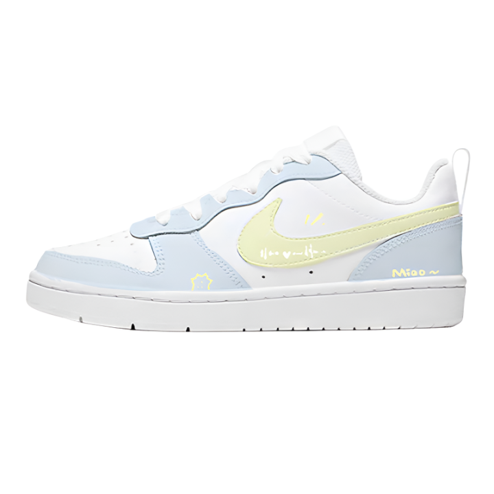 Nike Nike Court Borough Light Sky Meowth Leather Low top Kids' Skateboarding Shoes Light Blue Unisex