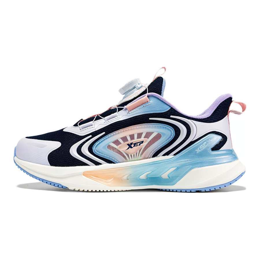 XTEP Cushioning Abrasion Resistant Cushioning, Wear Resistant Low top Kids' Running Shoes Blue Purple Teenagers