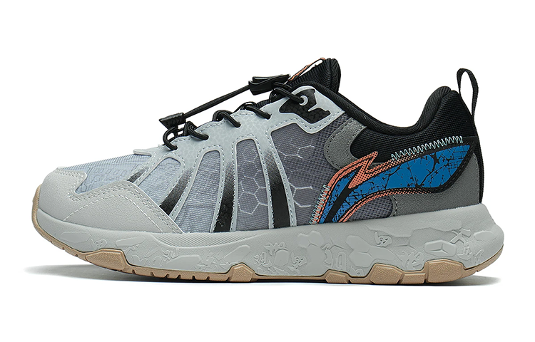 Li-Ning YOUNG Li Ning Versatile Slip Resistant, Abrasion Resistant, Rebound Low top Running Shoes Gray Black Teenagers