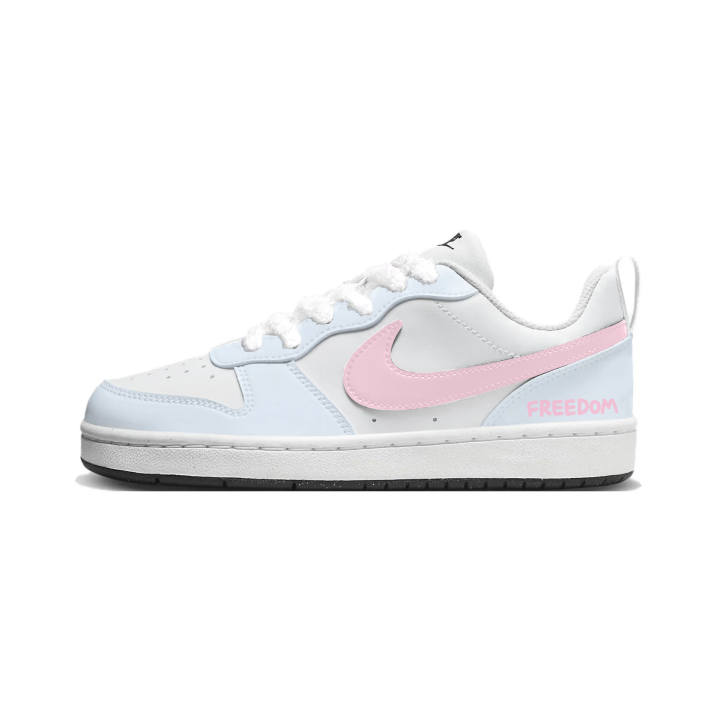 Nike Nike Court Borough Pink Blue Fantasy Leather Cushioning Abrasion Resistant Slip Resistant