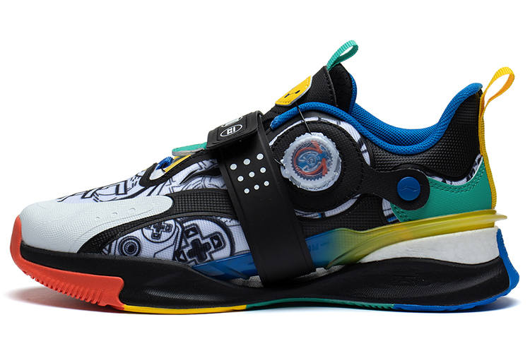 Li-Ning YOUNG Li Ning YOUNG Sports Life Collection Cushioning Rebound Support Low top Casual Shoes Black White Green Teenagers