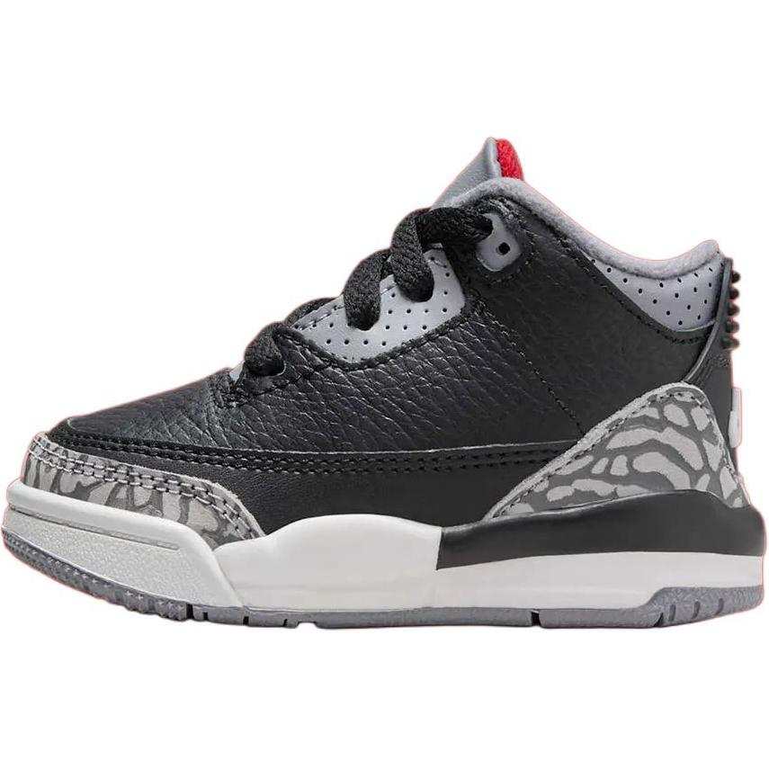Jordan Jordan Air Jordan 3 Slip Resistant Abrasion Resistant Mid top Toddler Shoes Black Gray Infant And Toddler