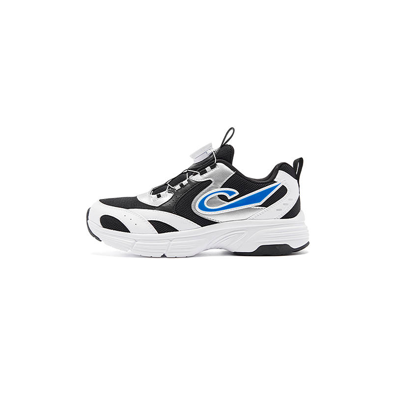 QIAODAN Synthetic Leather, Textile Breathable And Slip Resistant Low top Casual Shoes Black Kids'