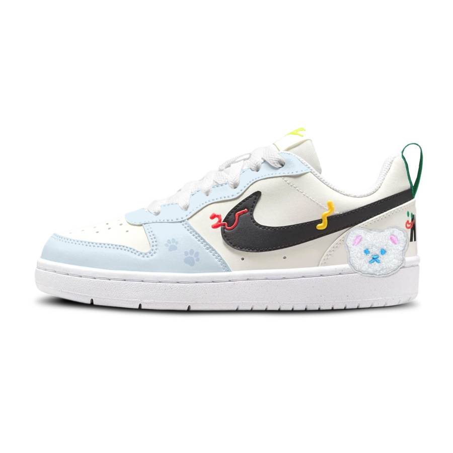 Nike Nike Court Borough Slip Resistant Abrasion Resistant Low top Kids' Skateboarding Shoes Sky Blue Teenagers