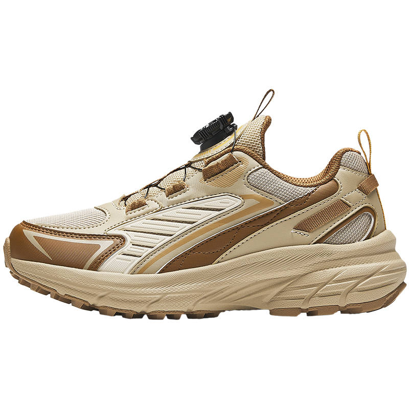Antakids Explore The Wild Synthetic Leather, Textile Low top Running Shoes Latte Khaki/Persimmon Brown Teenagers