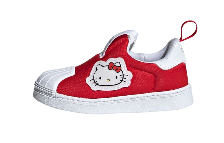 Adidas Originals x Hello Kitty SUPERSTAR 360 Comfortable Low top Skateboard Shoes Red White Infant And Toddler