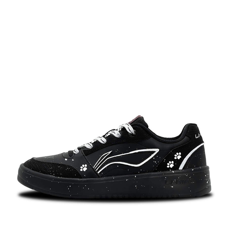 Li-Ning Li Ning Sycee V3 Cool White Star Cat Synthetic Leather Lightweight Low top Skateboard Shoes Men's Black White