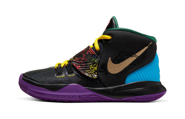 Nike Nike Kyrie 6 CNY Irving 6 High top Basketball Shoes Black Children Aged 3 7 Years Old