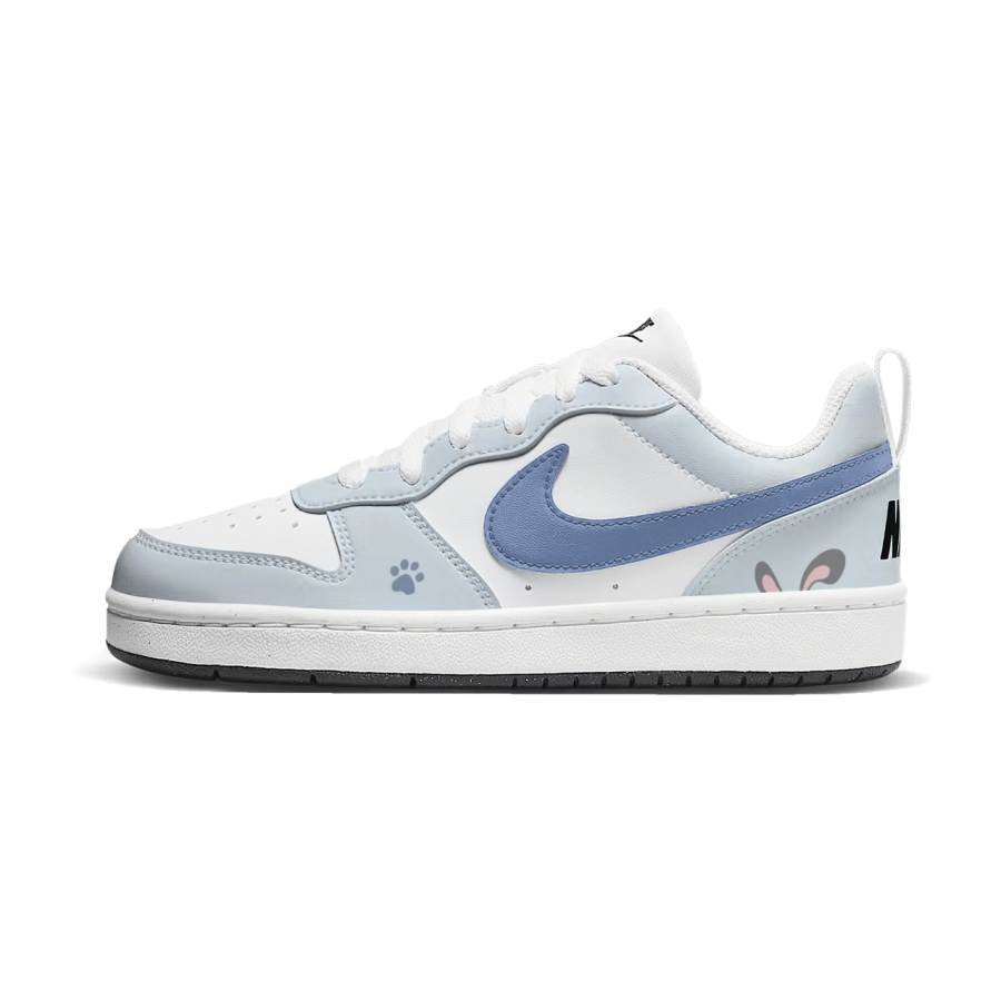 Nike Nike Court Borough Cute Rabbit Officer Low top Kids' Skateboarding Shoes Blue Teenagers