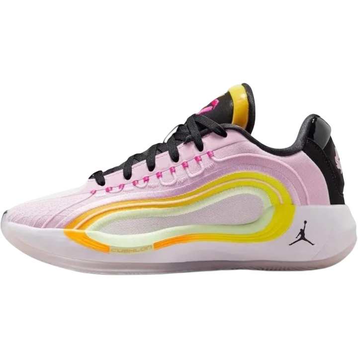 Jordan Jordan Luka 4 Low top Basketball Shoes Light Arctic Pink/Black/Optical Yellow/Laser Orange Unisex