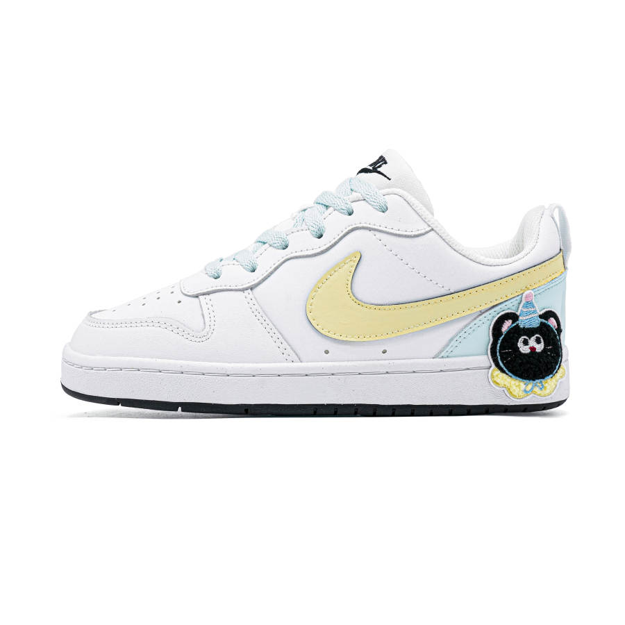 Nike Nike Court Borough Maris Sal Kitten Synthetic Leather Abrasion Resistant Low top Skateboard Shoes Light Blue Kids'