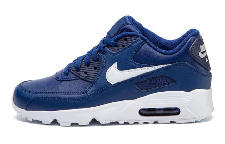 Nike Nike Air Max 90 Cushioning Abrasion Resistant Low top Running Shoes Blue White Unisex