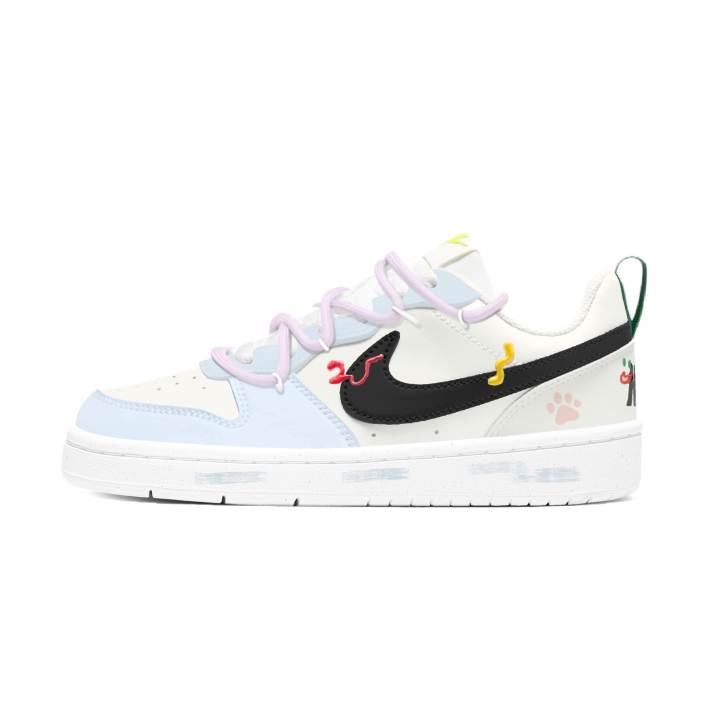 Nike Nike Court Borough Leather Slip Resistant, Abrasion Resistant, Breathable Low top Kids' Skateboarding Shoes Light Blue