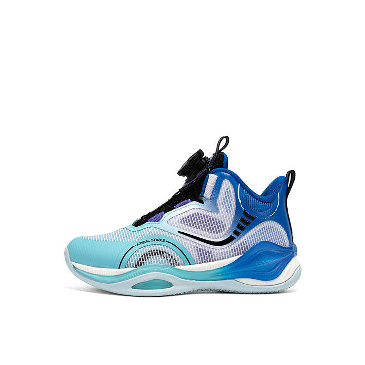 XTEP Comfortable Slip Resistant Abrasion Resistant Mid top Children's Basketball Shoes Blue Children Aged 3 7 Years Old