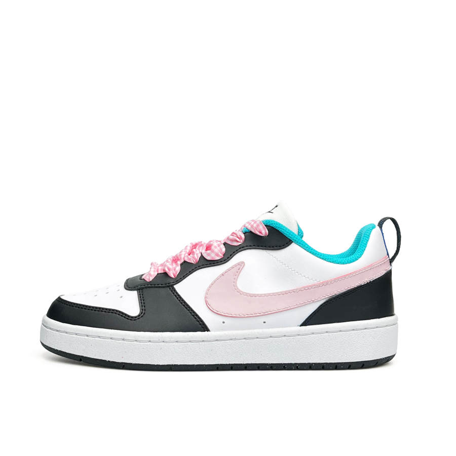 Nike Nike Court Borough Low Synthetic Leather Abrasion Resistant Low top Kids' Skateboarding Shoes White Teenagers