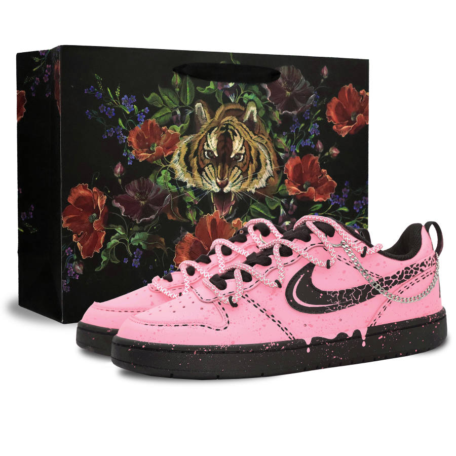 Nike Nike Court Borough Dark Night Cherry Blossom S Slip Resistant Low top Skateboard Shoes Dark Night Pink Kids'