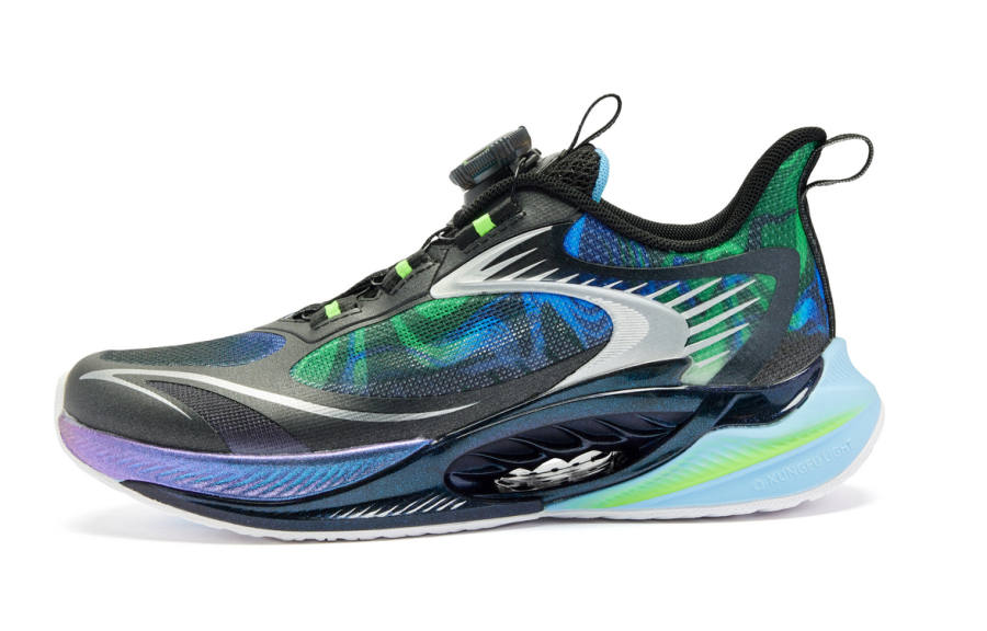QIAODAN Low top Running Shoes Black Rice Boat Blue Teenagers