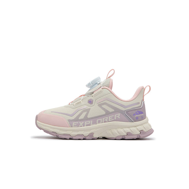 XTEP Synthetic Leather Slip Resistant Support Low top Kids Lifestyle Shoes Tea White Cherry Blossom Pink Kids'