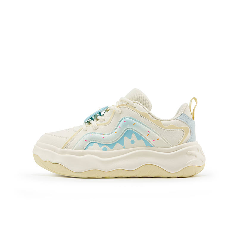XTEP Donut Low top Skateboard Shoes Vanilla Yellow Moonstone Blue Unisex