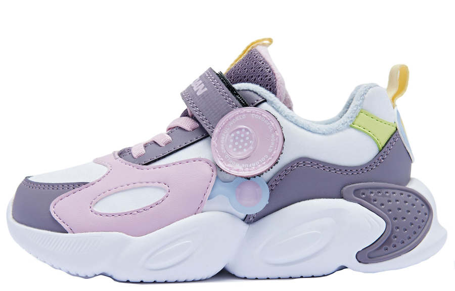 QIAODAN Comfortable, Fleece Lined Thermal Slip Resistant Kids' Jordan White/smoky Purple Children Aged 3 7 Years Old