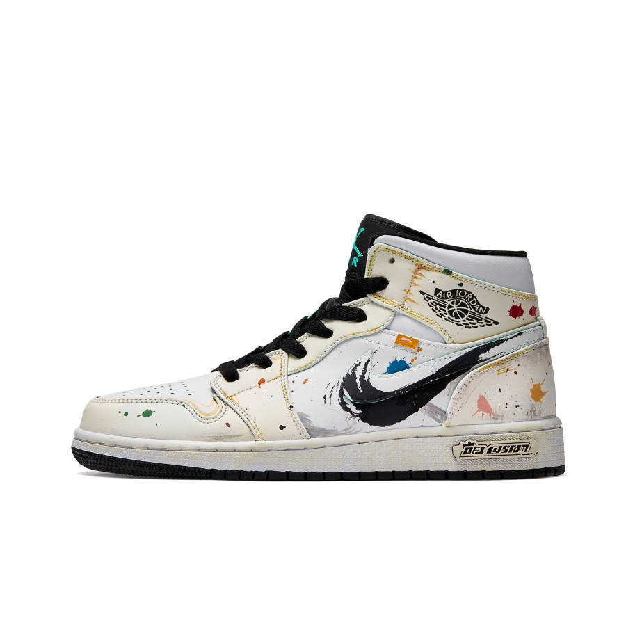 Jordan Jordan Air Jordan 1 Ink Dot Frenzy Cushioning Abrasion Resistant Cushioning, Wear Resistant Mid top