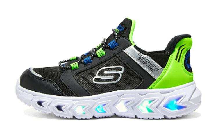 Skechers Cushioning Abrasion Resistant Cushioning, Wear Resistant Low top Kids Lifestyle Shoes Black Green Kids'