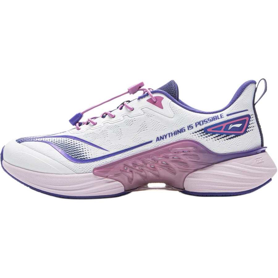 Li-Ning YOUNG Li Ning YOUNG Running Pu Cushioning Rebound Breathable Low top Running Shoes Purple Kids'