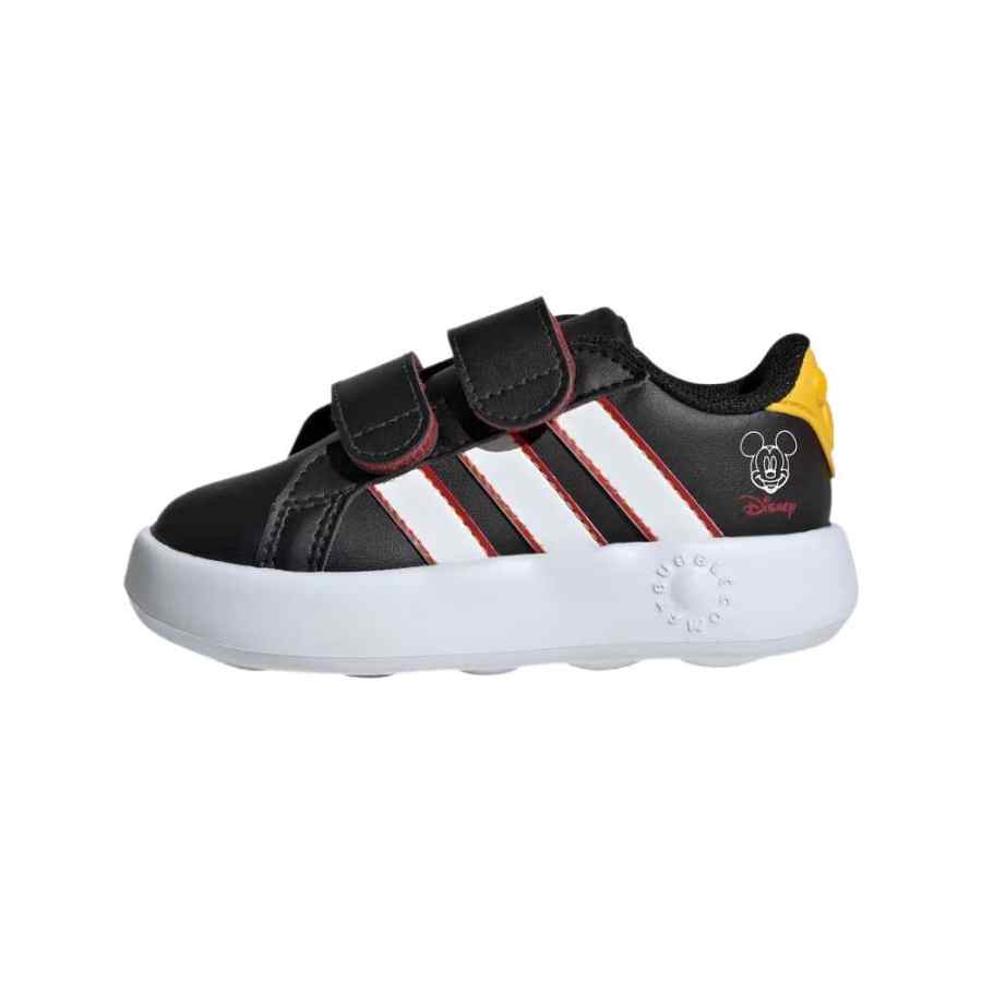 Adidas Disney x Adidas GRAND COURT Synthetic Leather Low top Toddler Shoes Black Infant And Toddler