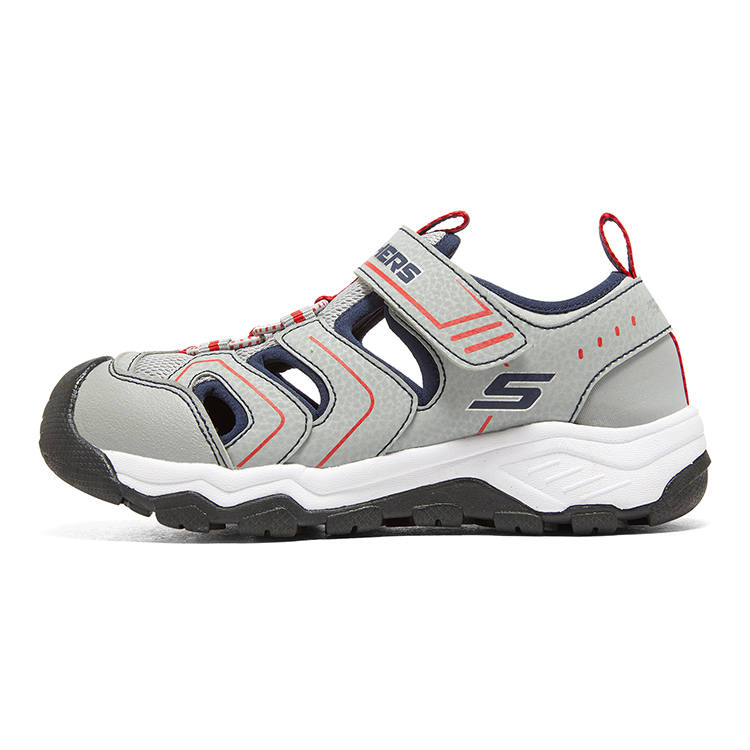 Skechers Abrasion Resistant Breathable Abrasion Resistant Breathable Children's Sandals Gray Blue Teenagers