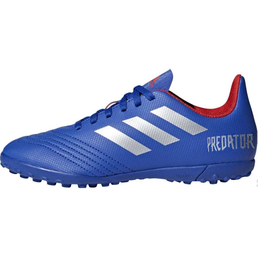 Adidas Adidas Predator 19.4 Slip Resistant Abrasion Resistant Low top Kids' Soccer Shoes Blue Teenagers