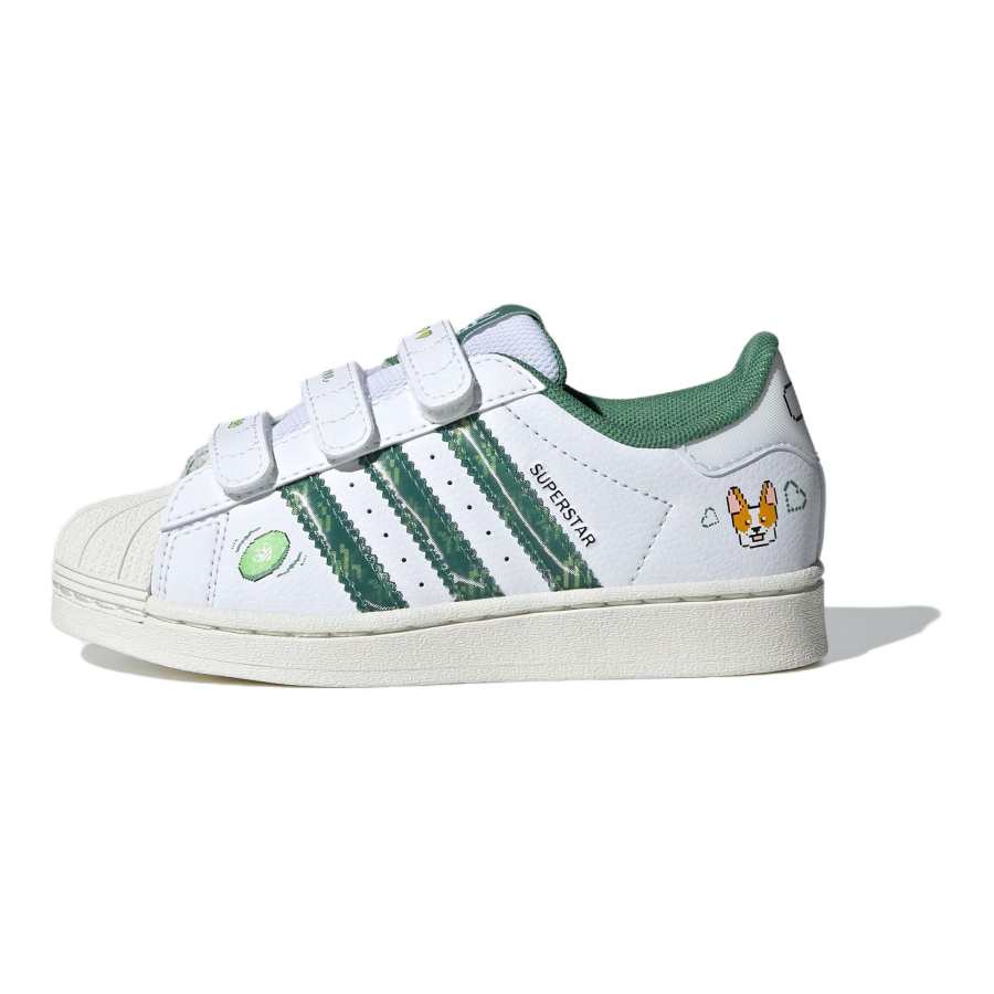 Adidas Originals SUPERSTAR Soft And Comfortable Abrasion Resistant Low top Kids' Skateboarding Shoes White
