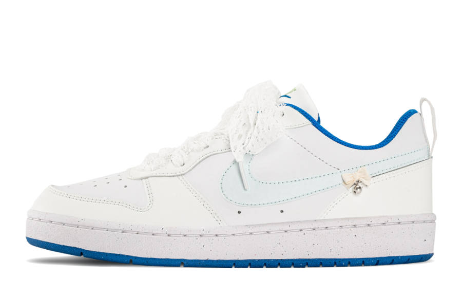Nike Nike Court Borough NikeCB Leather Slip Resistant Abrasion Resistant Low top Kids' Skateboarding Shoes Beige Blue