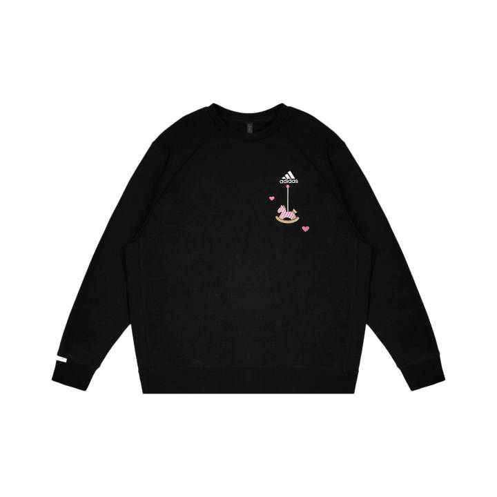 Adidas Adidas LABEL Sweatshirts Unisex Black Crew Neck Moderate Regular