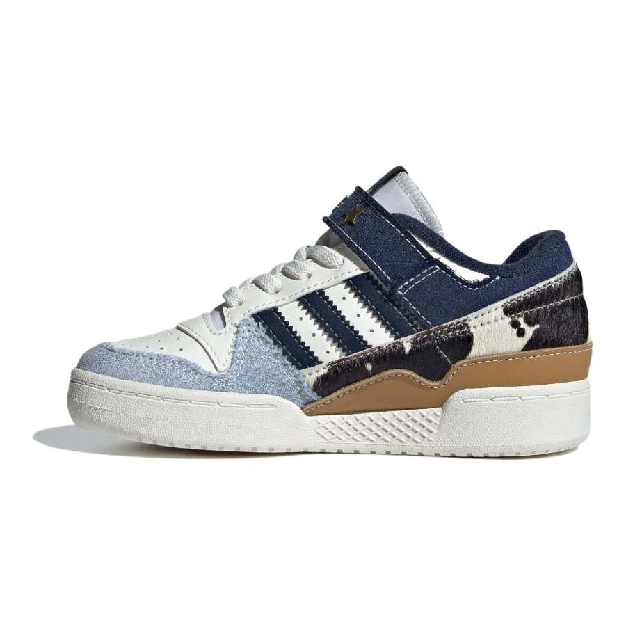 Adidas Originals FORUM Abrasion Resistant Low top Kids' Skateboarding Shoes Blue White Black Kids'
