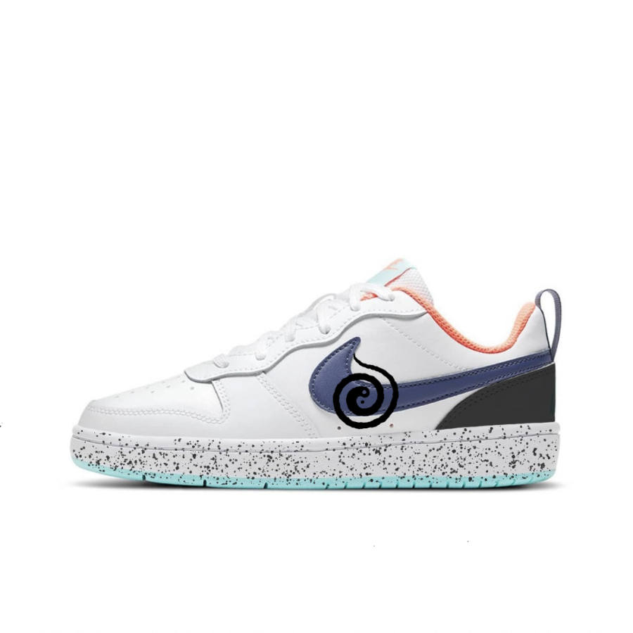 Nike Nike Court Borough 2 Snakeskin Print Leather Low top Skateboard Shoes Gray White Kids'
