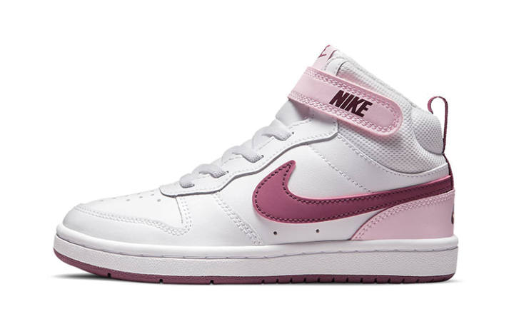 Nike Nike Mid 2 Slip Resistant Cushioning Abrasion Resistant Mid top Kids' Skateboarding Shoes White Rose Red