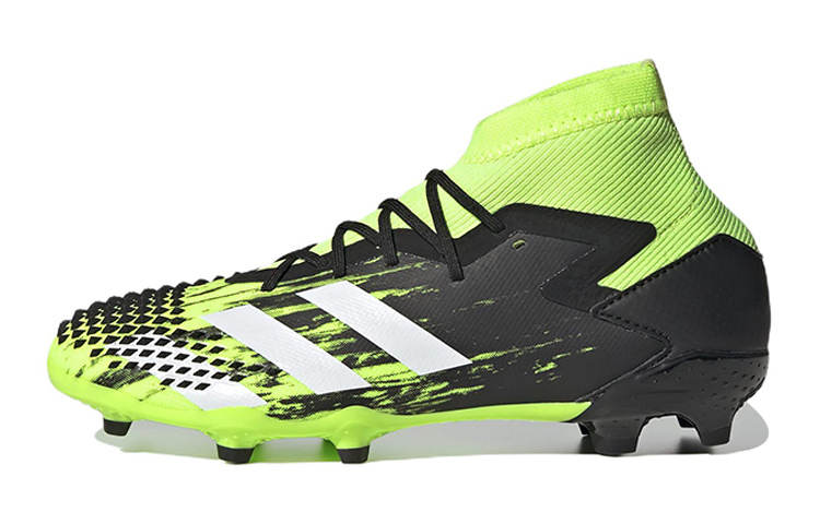 Adidas Adidas PREDATOR Mutator 20.1 Grassland Slip Resistant Abrasion Resistant Mid top Soccer Shoes Green Black White Kids'