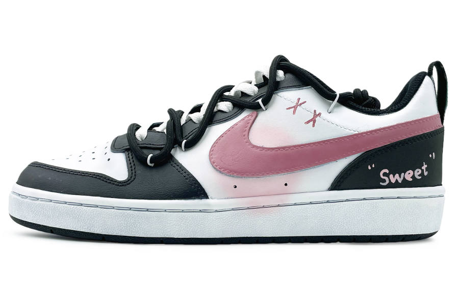 Nike Nike Court Borough Sweetheart Leather Slip Resistant Low top Kids' Skateboarding Shoes Pink Teenagers