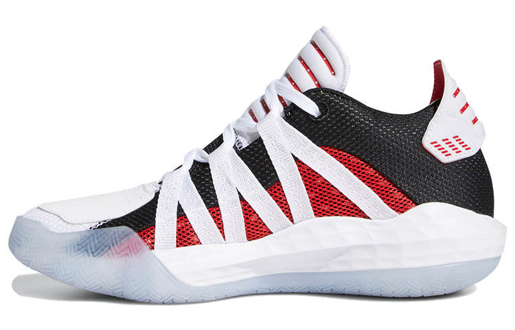 Adidas Adidas D Lillard 6 J Lillard Cushioning Low top Basketball Shoes Red Black White Teenagers