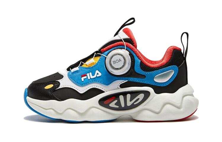 FILA KIDS Synthetic Leather Vintage Cushioning, Wear Resistant Low top Kids' Running Shoes Black White