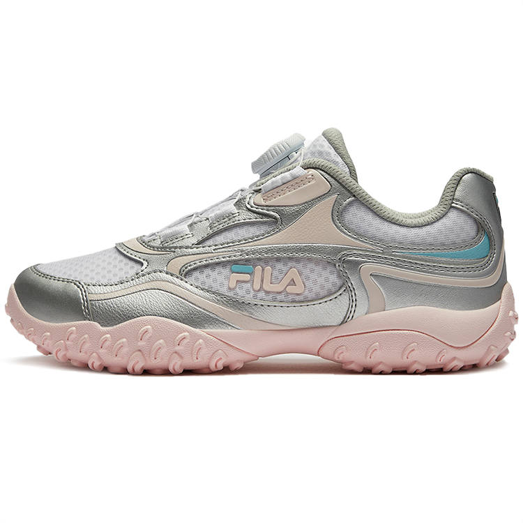 FILA KIDS Pebble Shoes Lightweight Cushioning Kids' Running Shoes Space Silver/White Kids'