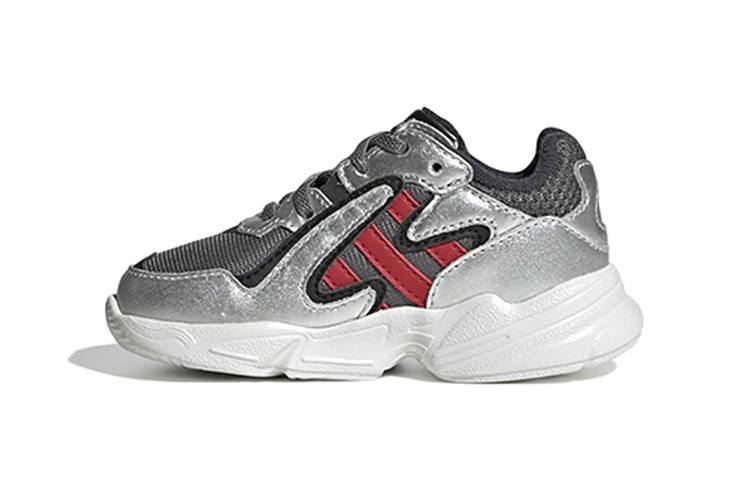 Adidas Originals Yung 96 Chasm El I Slip Resistant Slip Resistant Low top Toddler Shoes Gray Red Infant And Toddler