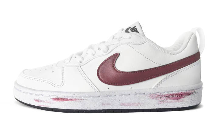 Nike Nike Court Borough Starfire White Synthetic Leather Abrasion Resistant Slip Resistant Low top Kids' Skateboarding Shoes