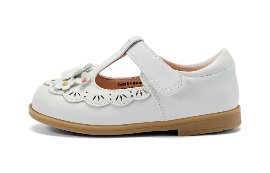 DAVE&BELLA Low top Kids' Leather Shoes White Children Aged 3 7 Years Old